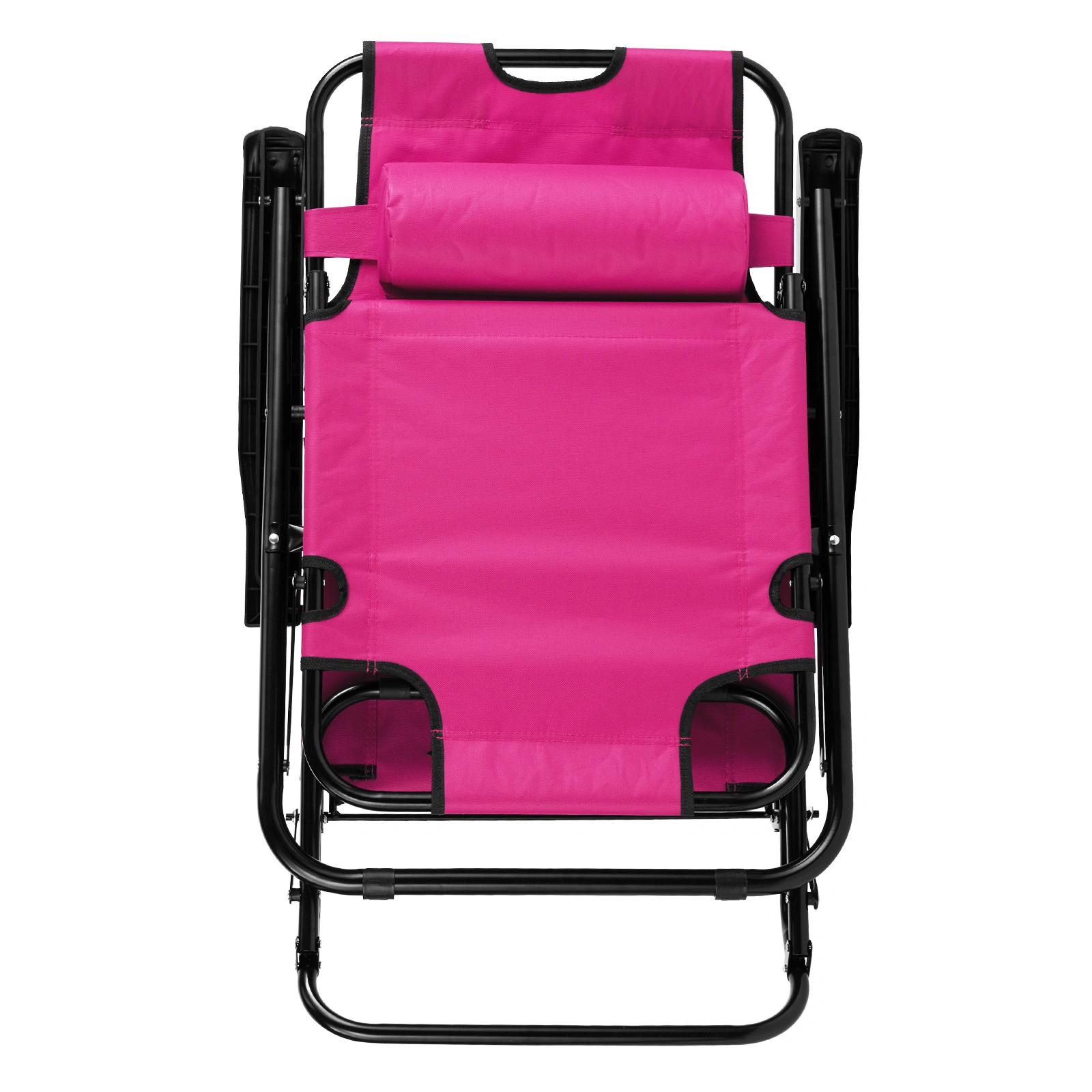 Portable Dual Purposes Extendable Folding Reclining Chair Pink view 8