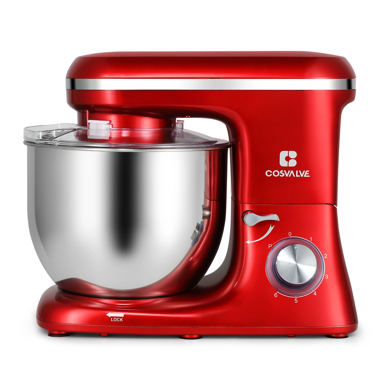1400W Food Processor, 7L Stainless Steel Bowl, Red - Electric Kitchen Mixer & Chopper view 3