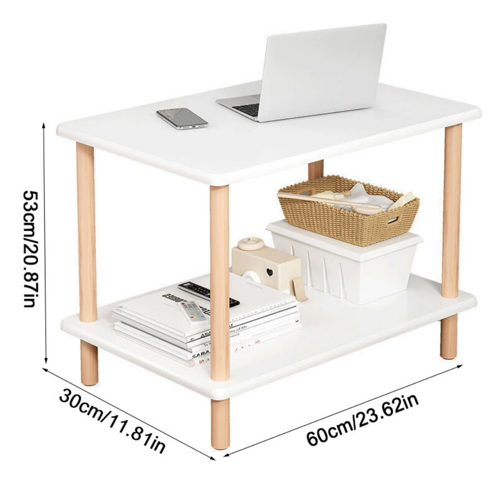 White Narrow End Table, Small Side Table Bedside Nightstand for Living Room UK view 4