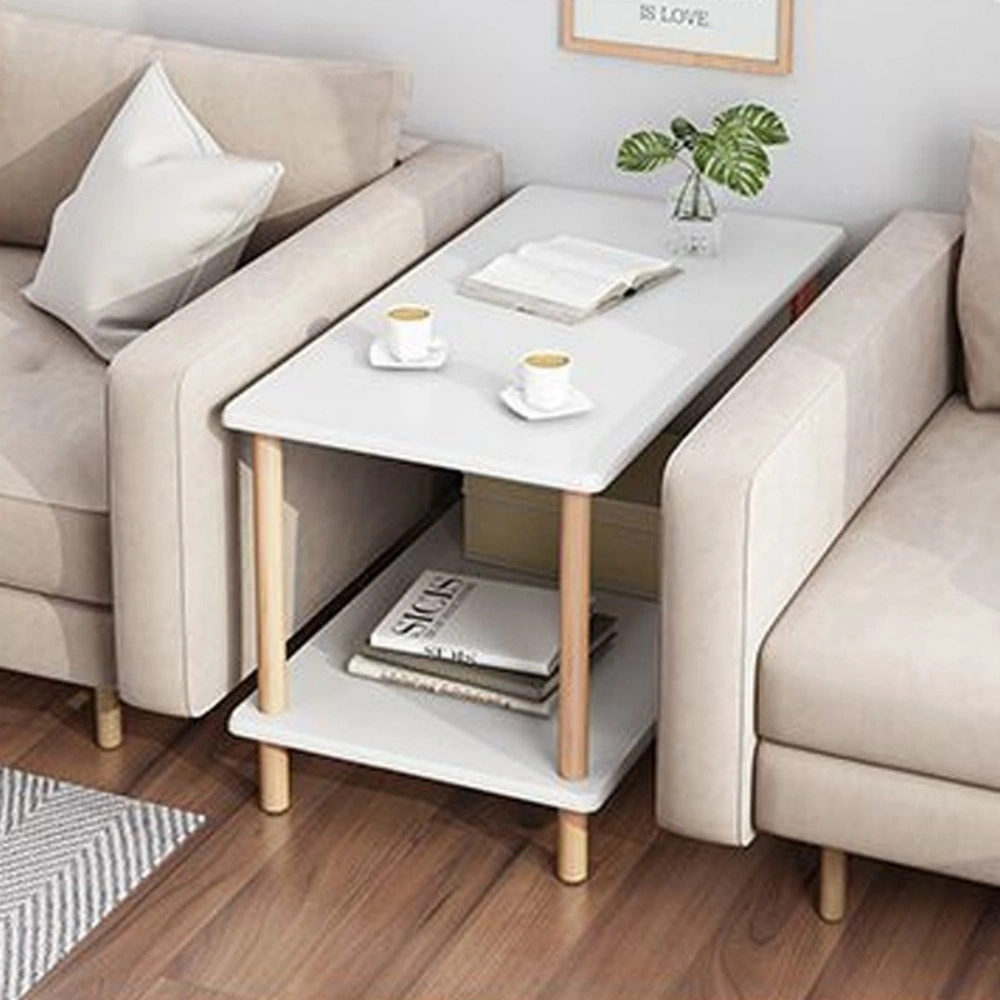 White Narrow End Table, Small Side Table Bedside Nightstand for Living Room UK view 5