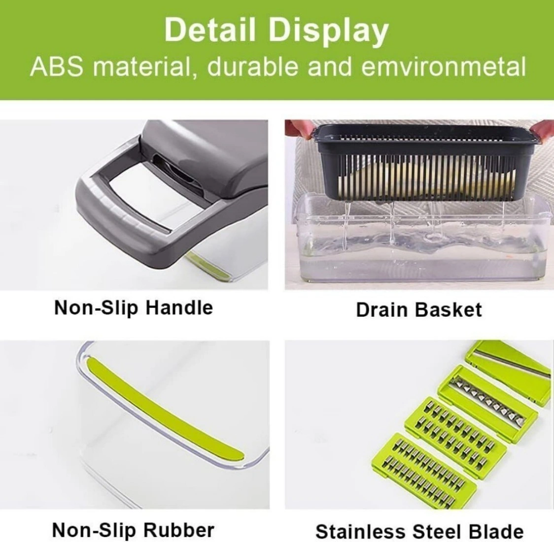 16-in-1 Vegetable Slicer Fruit Cutter Salad Chopper Onion Pepper Dicer Kitchen Tool view 3