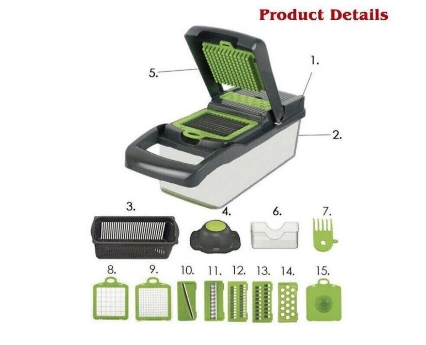 16-in-1 Vegetable Slicer Fruit Cutter Salad Chopper Onion Pepper Dicer Kitchen Tool view 5