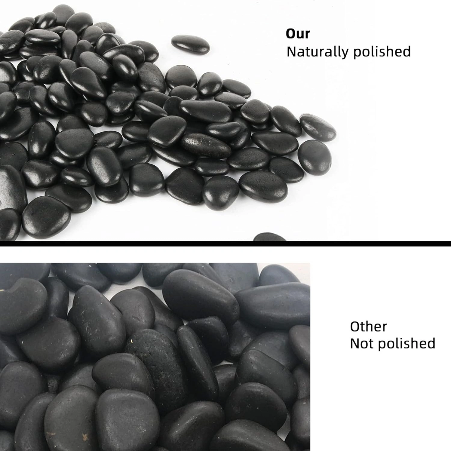 ​​38lbs Black River Rocks, 2-3 inch Polished Pebbles for Plants, Vase Filler, Aquarium, Landscaping, Indoor/Outdoor Decor view 6