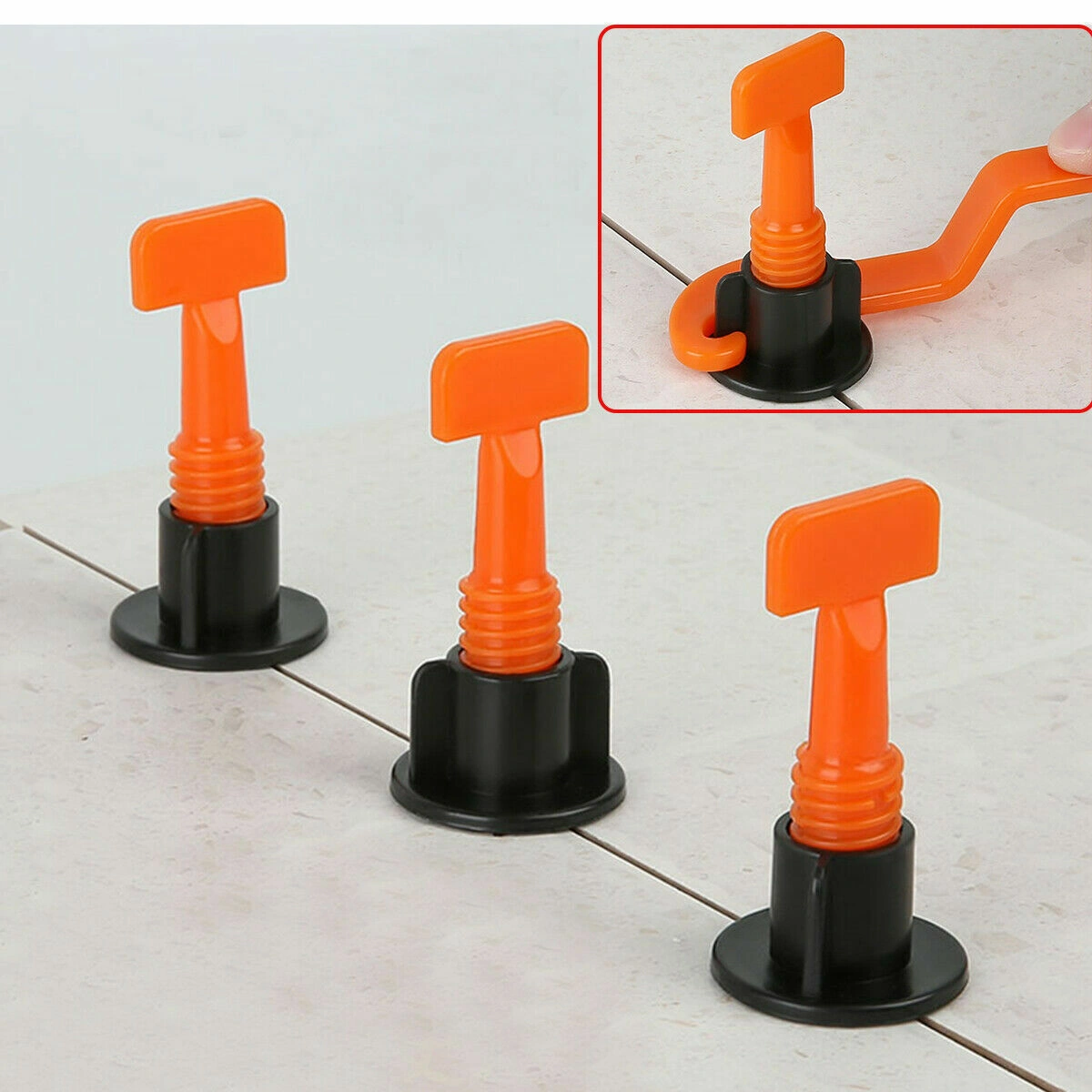 50pcs Tile Leveling System Kit - Reusable Tile Spacers, Wall & Floor Clip Tools for Precision Tile Installation view 2