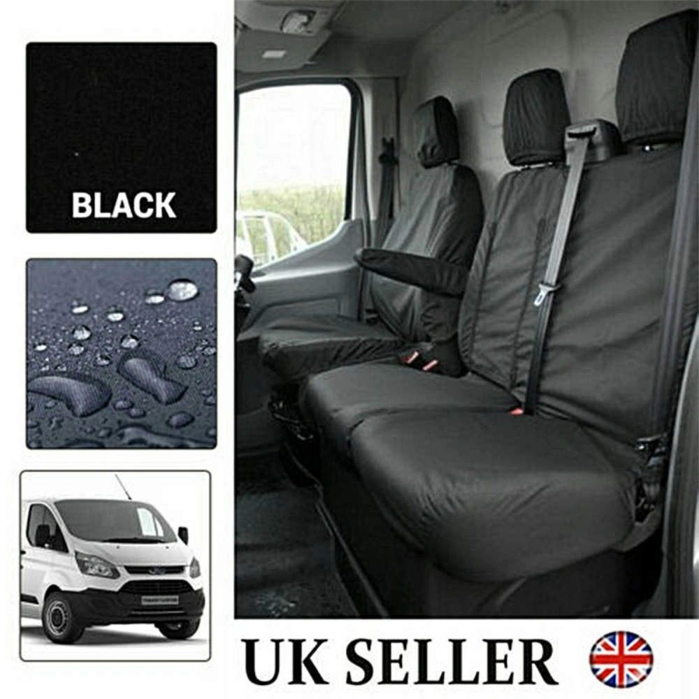 Black Waterproof Van Seat Covers 2+1 - Custom Fit Protector ONLY for Ford Transit