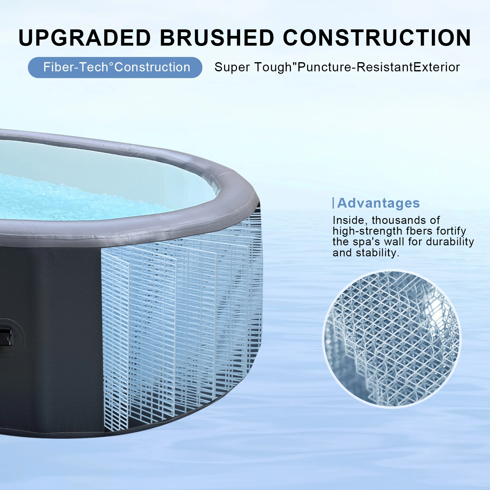 Hot Tub Inflatable Portable Oval Spa 2 Person Hot Tub with 180 Bubble Jets, Cover, Filter Cartridges, Pump view 2