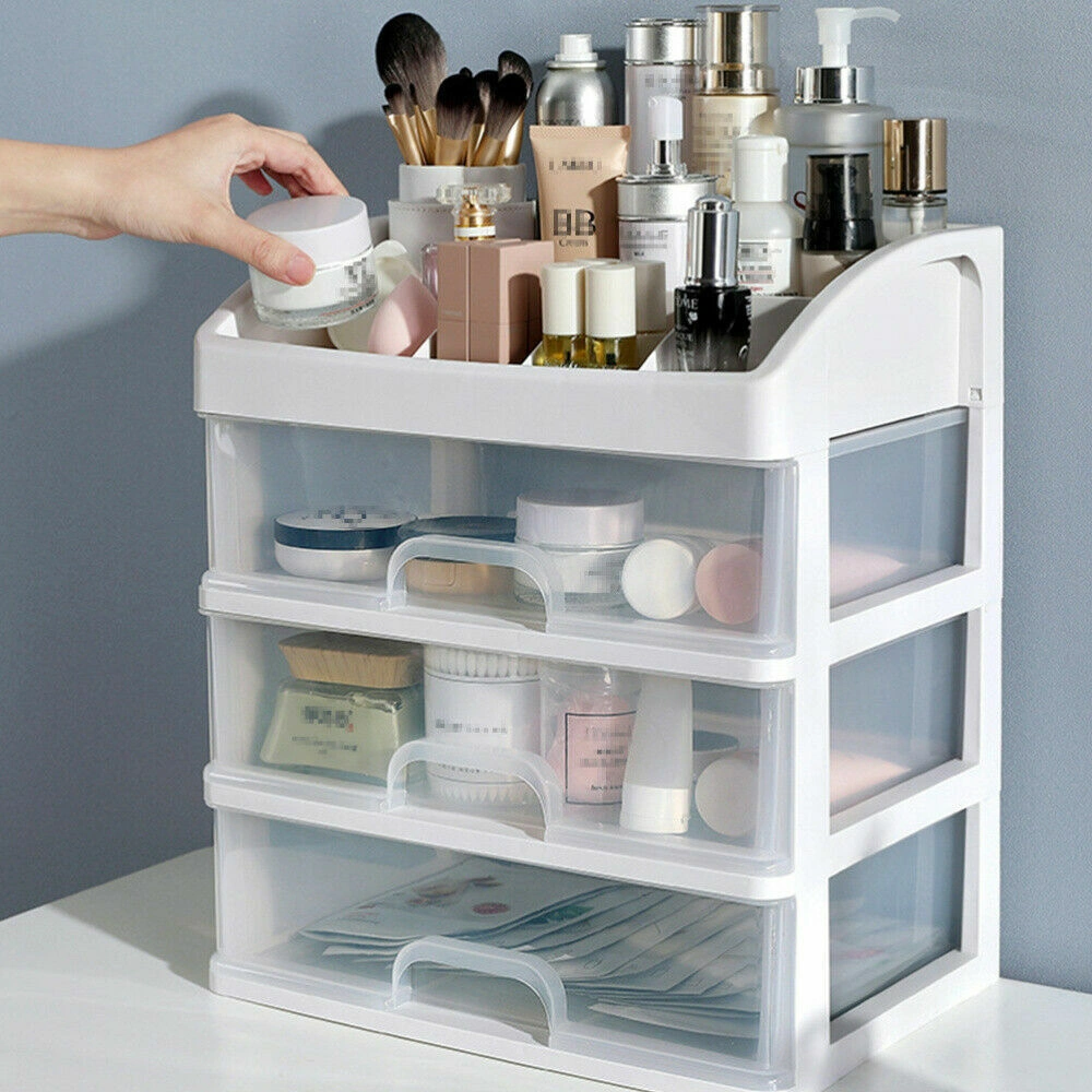 Large Makeup Storage Box Case Cosmetic Stationery Drawer Desktop Table Organiser