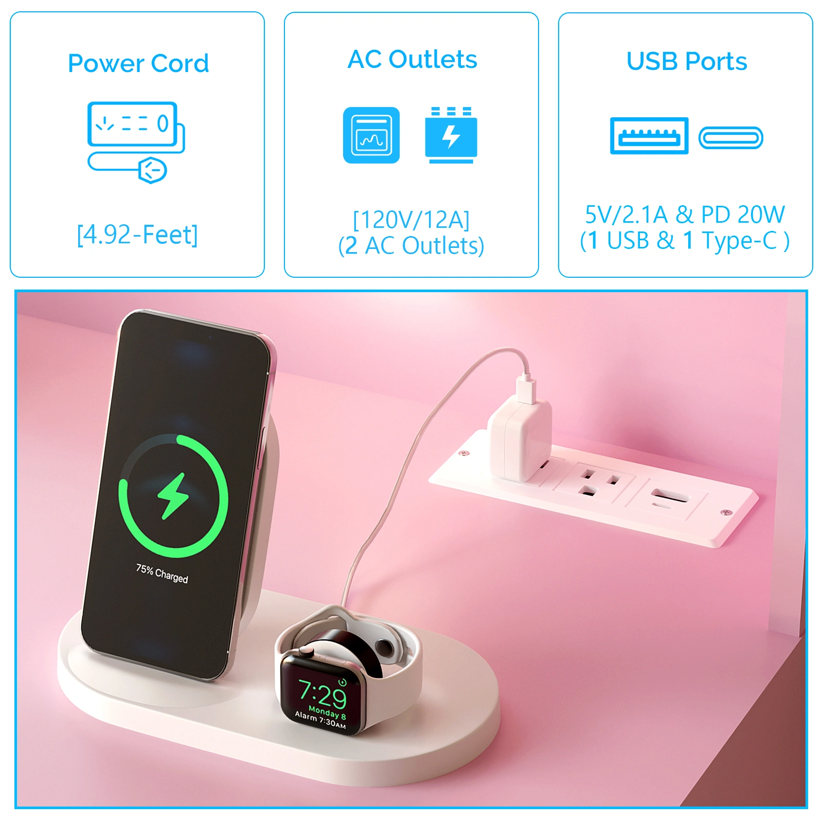 Pink particleboard with a melamine finish, a 2-drawer, 4-shelf dressing table set with 10 three-tone light bulbs, a power strip, and a grille. view 4