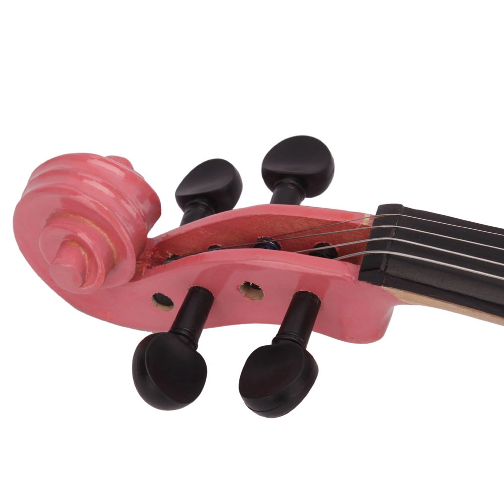 1/8 Size Acoustic Violin Case with Bow & Rosin, Pink Hard Shell Protective Case for Beginners, Includes Shoulder Strap & Accessories Pocket view 10