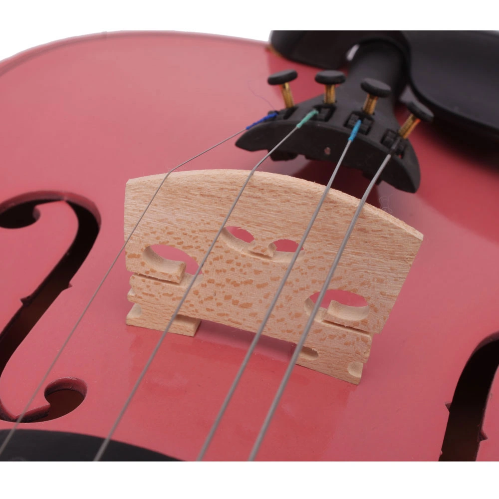 1/8 Size Acoustic Violin Case with Bow & Rosin, Pink Hard Shell Protective Case for Beginners, Includes Shoulder Strap & Accessories Pocket view 13