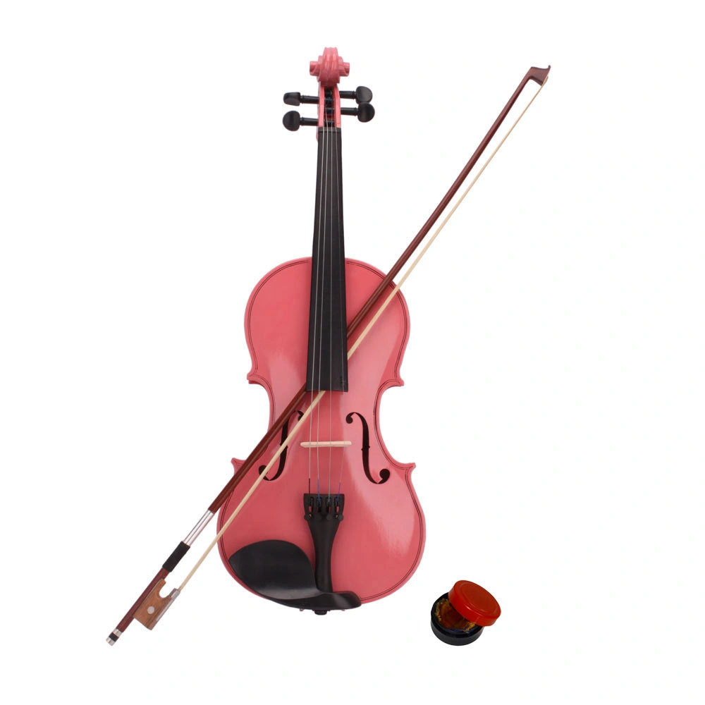 1/8 Size Acoustic Violin Case with Bow & Rosin, Pink Hard Shell Protective Case for Beginners, Includes Shoulder Strap & Accessories Pocket view 5