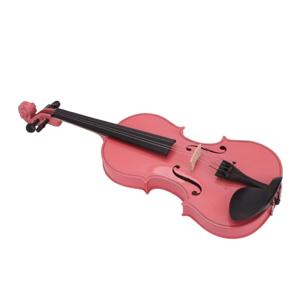 1/8 Size Acoustic Violin Case with Bow & Rosin, Pink Hard Shell Protective Case for Beginners, Includes Shoulder Strap & Accessories Pocket view 8