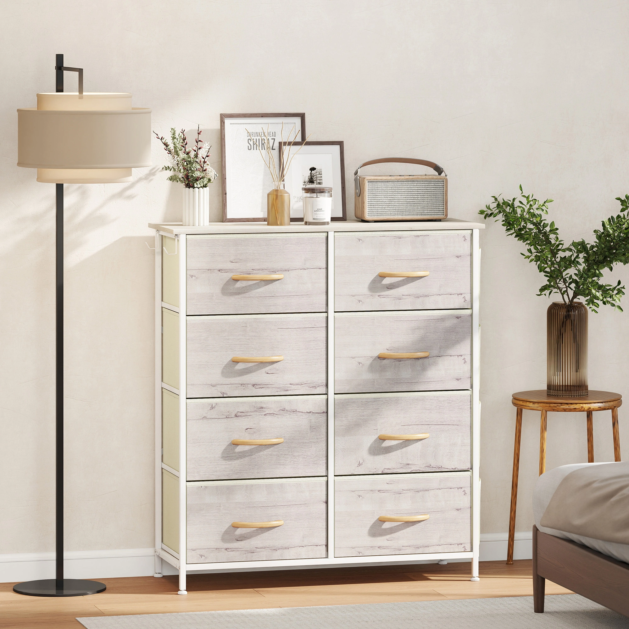 3-Drawer Wood Storage Cabinet - Rustic Espresso Finish Console Table with Metal Handles, Multi-Function Nightstand, Compact Design