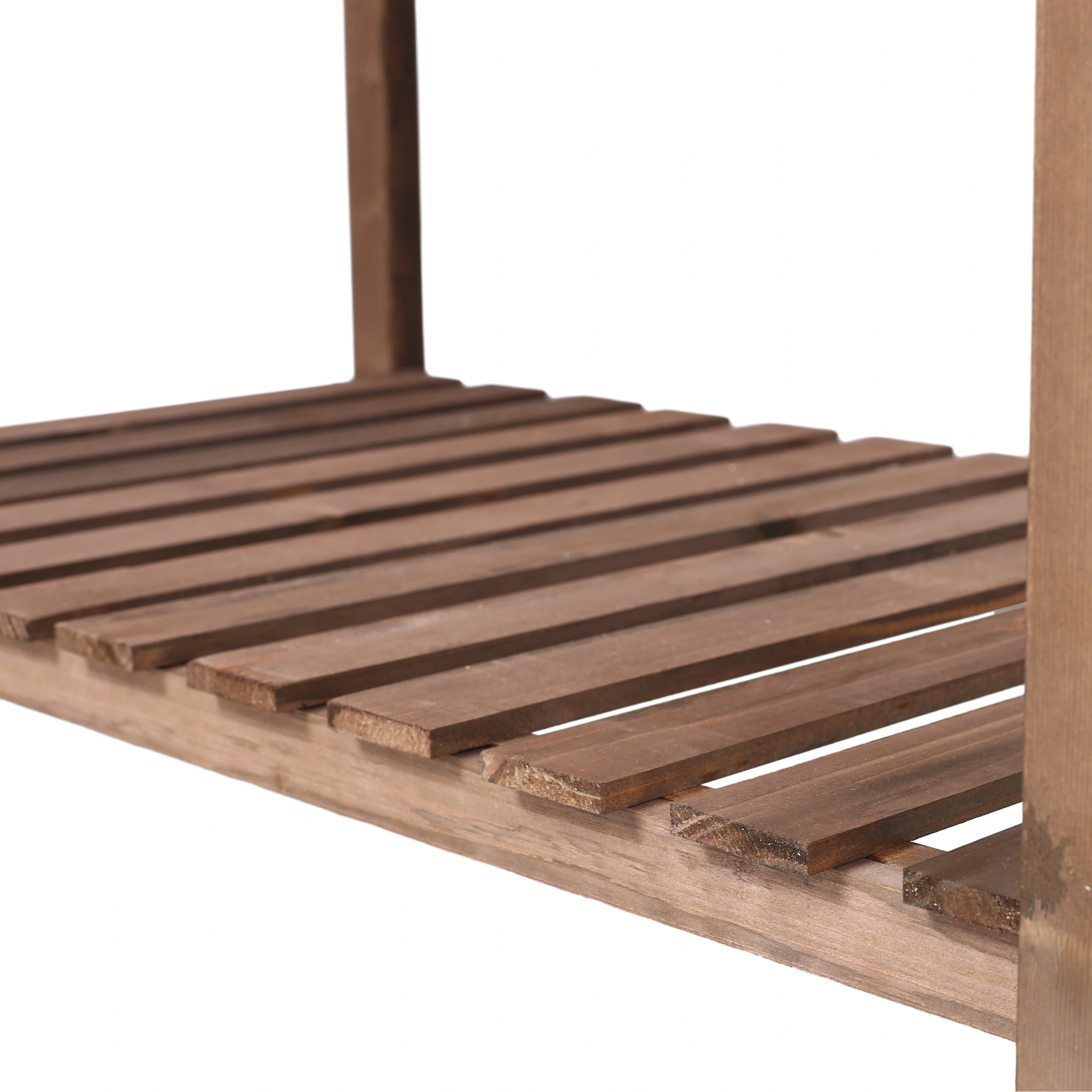 8 Pockets Raised Garden Bed Elevated Wood Planter Box with Foldable Side Table & Storage Shelf, Dark Brown for Herbs Vegetables Flowers view 9