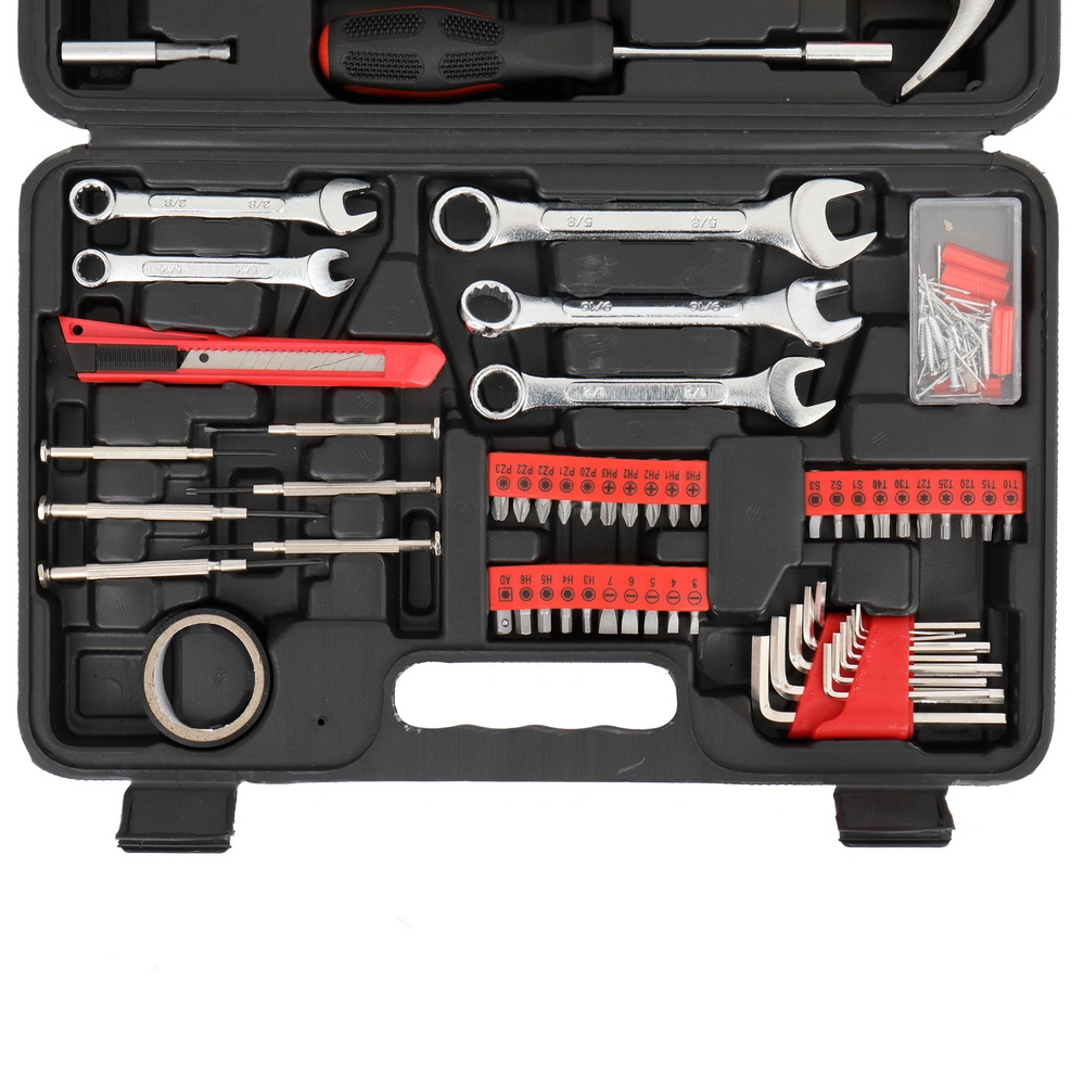 148pcs Iron Household Tool Set Red view 4