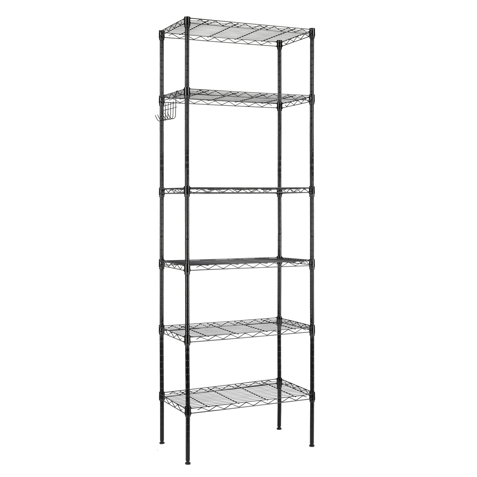 Replaceable assembly with wheels, floor mounted carbon steel storage rack, black view 10