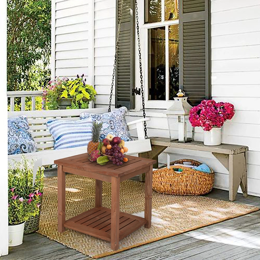 Square Wood Side Table Carbonized Color view 12