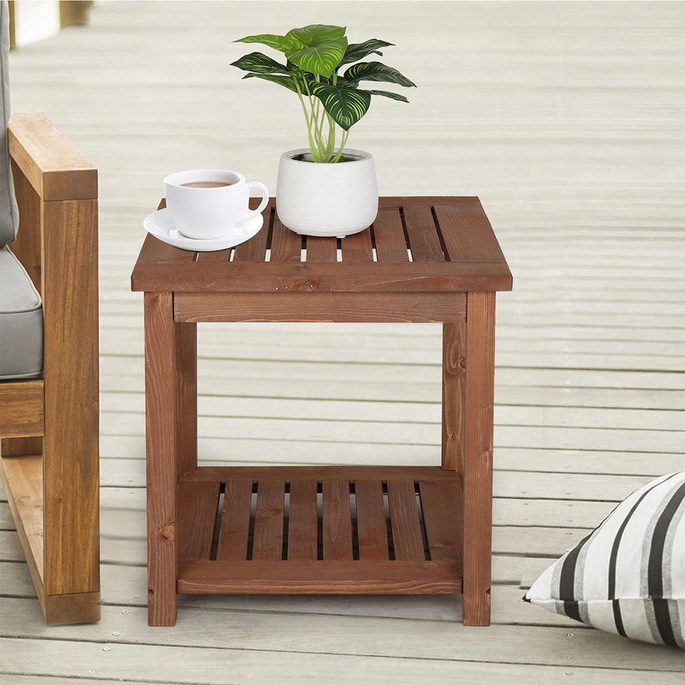 Square Wood Side Table Carbonized Color view 6