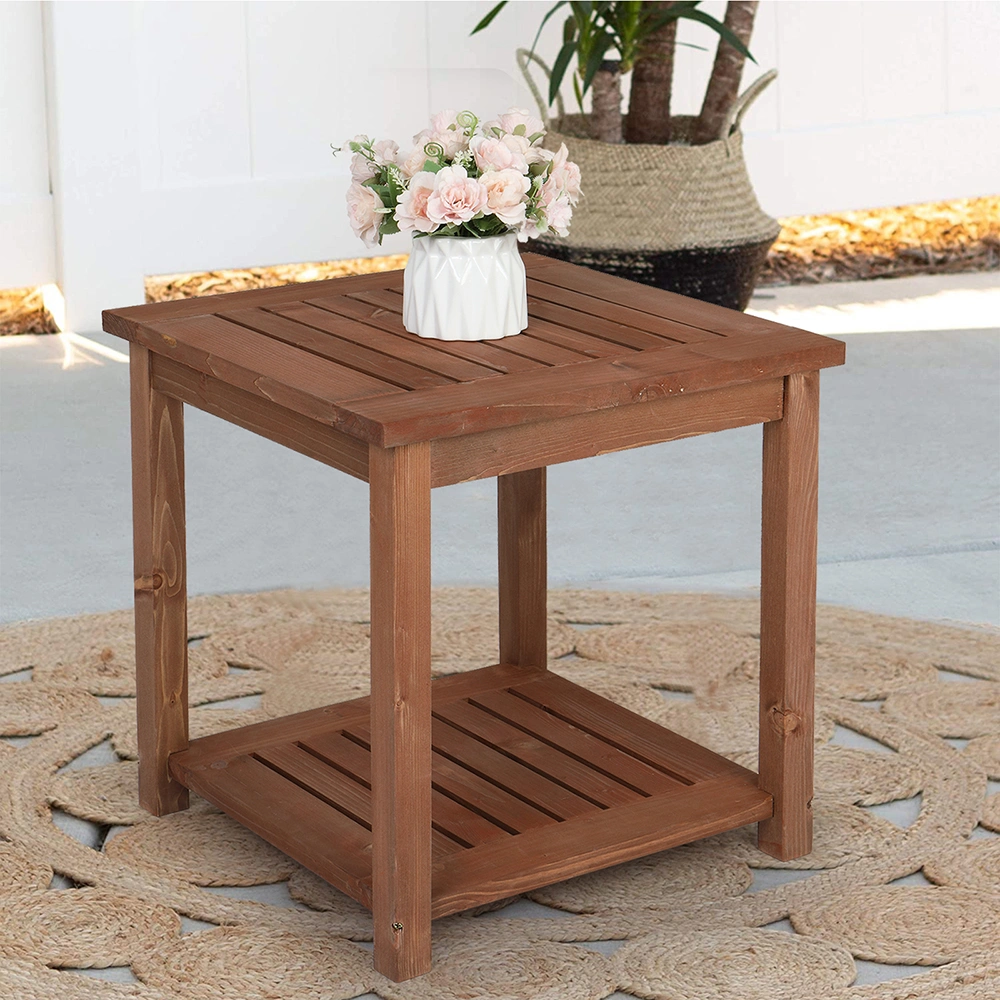 Square Wood Side Table Carbonized Color view 8