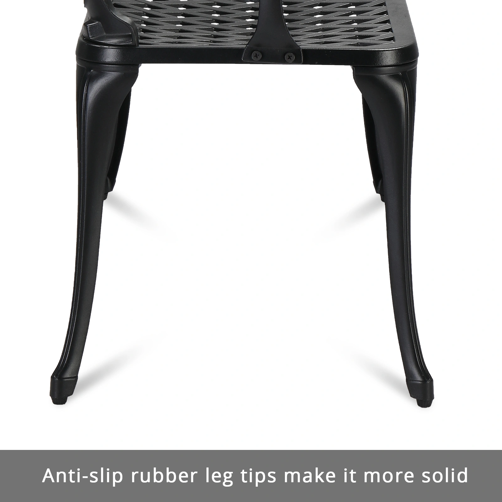 38in Outdoor Orchid Back Aluminum Bench Black view 14