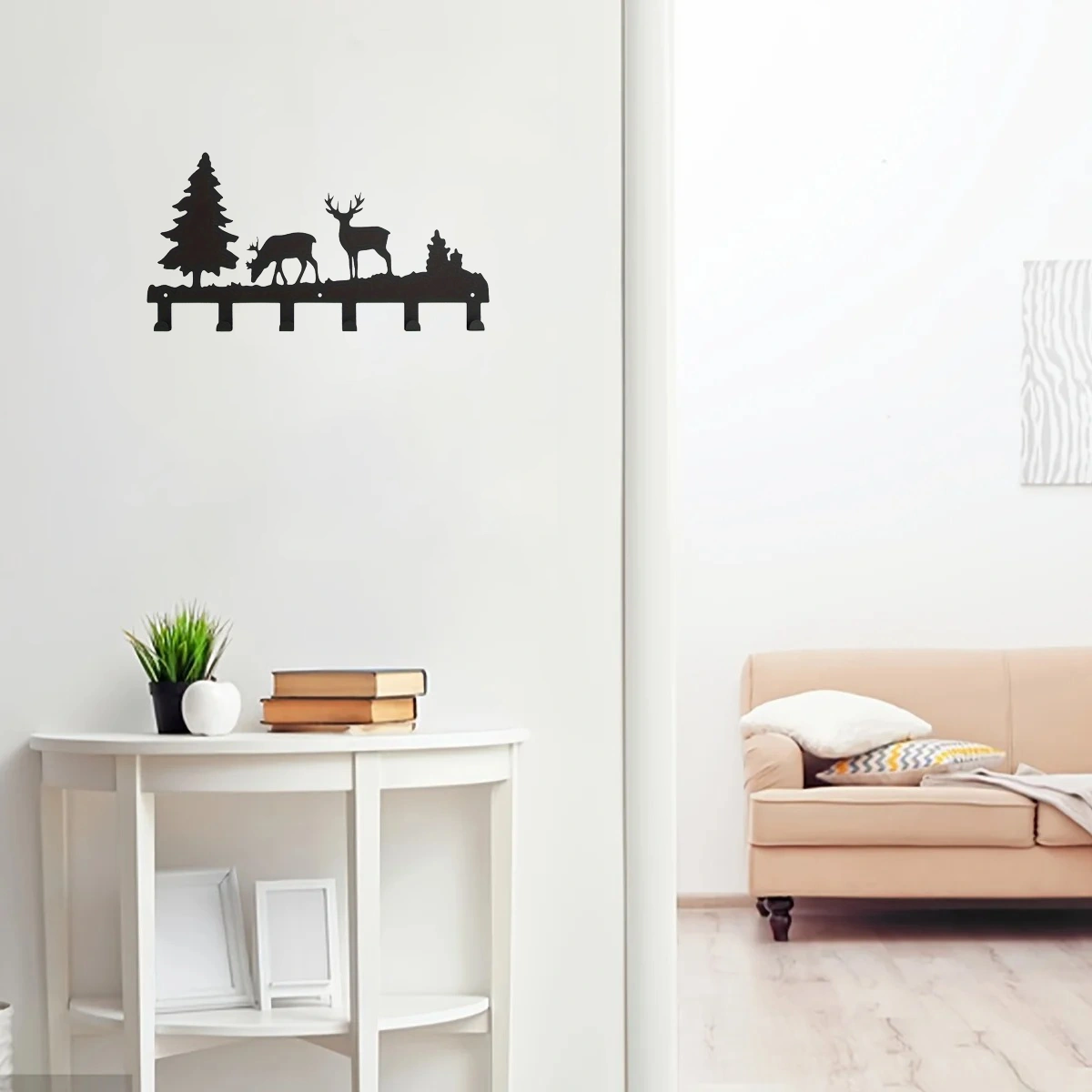 CIFbuy Exquisitely Designed Metal Elk Key Hooks: Wall-mounted, Multi-functional Hooks Ideal for Hanging Clothes, Bags, and Keys. Elevate Your Room's Aestheti view 10