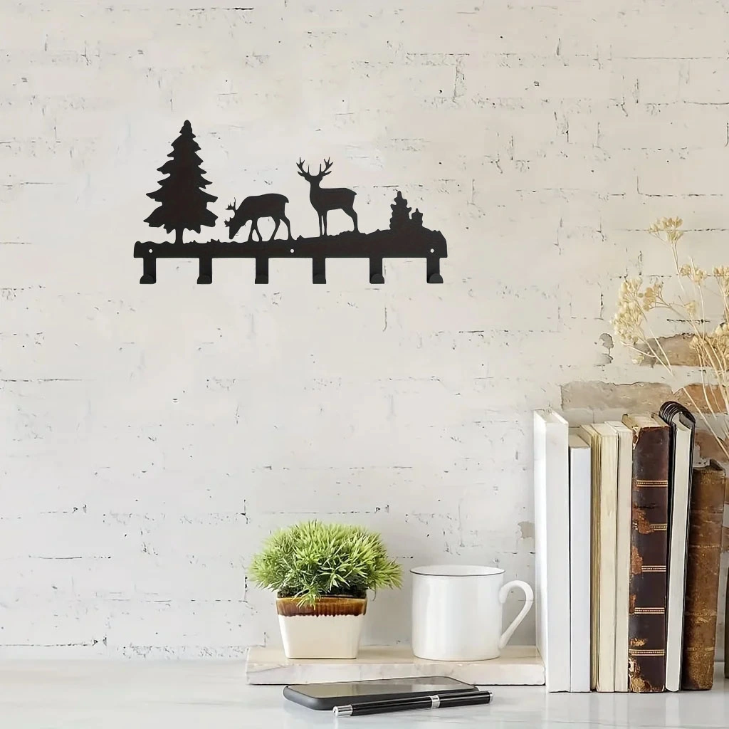 CIFbuy Exquisitely Designed Metal Elk Key Hooks: Wall-mounted, Multi-functional Hooks Ideal for Hanging Clothes, Bags, and Keys. Elevate Your Room's Aestheti view 12