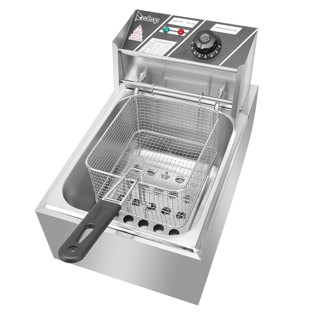 EH81 2500W Electric Deep Fryer 6.3QT 6L Stainless Steel Single Tank 220-240V UK Plug view 6