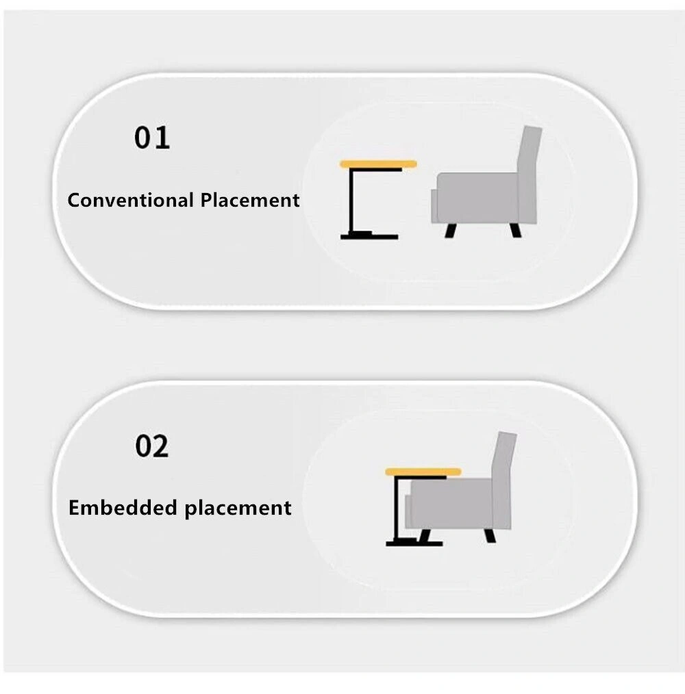 Adjustable C Shaped Side Table for Sofa End Lamp Table Laptop Coffee Table Living Room view 5