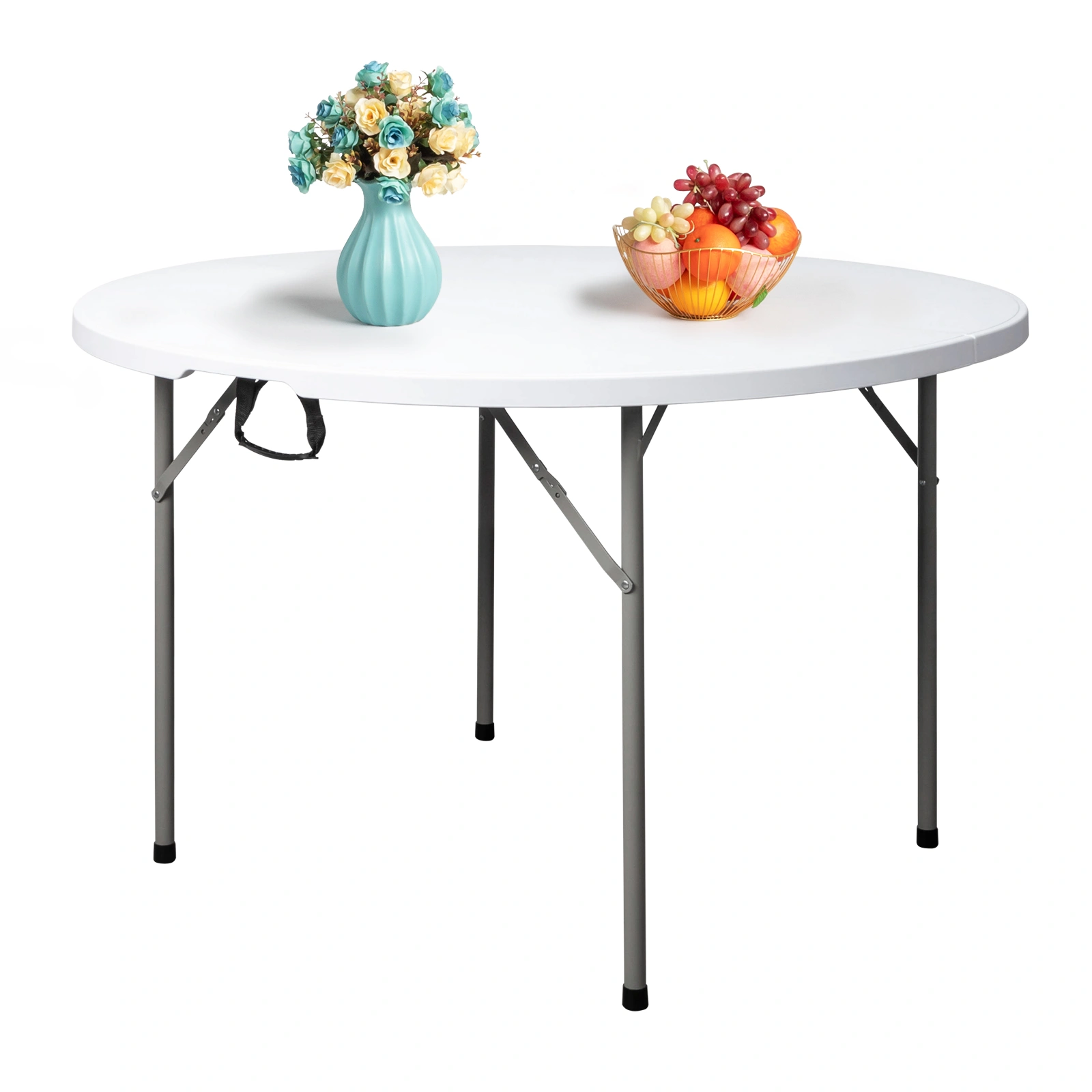 48inch Round Folding Table Outdoor Folding Utility Table White view 10