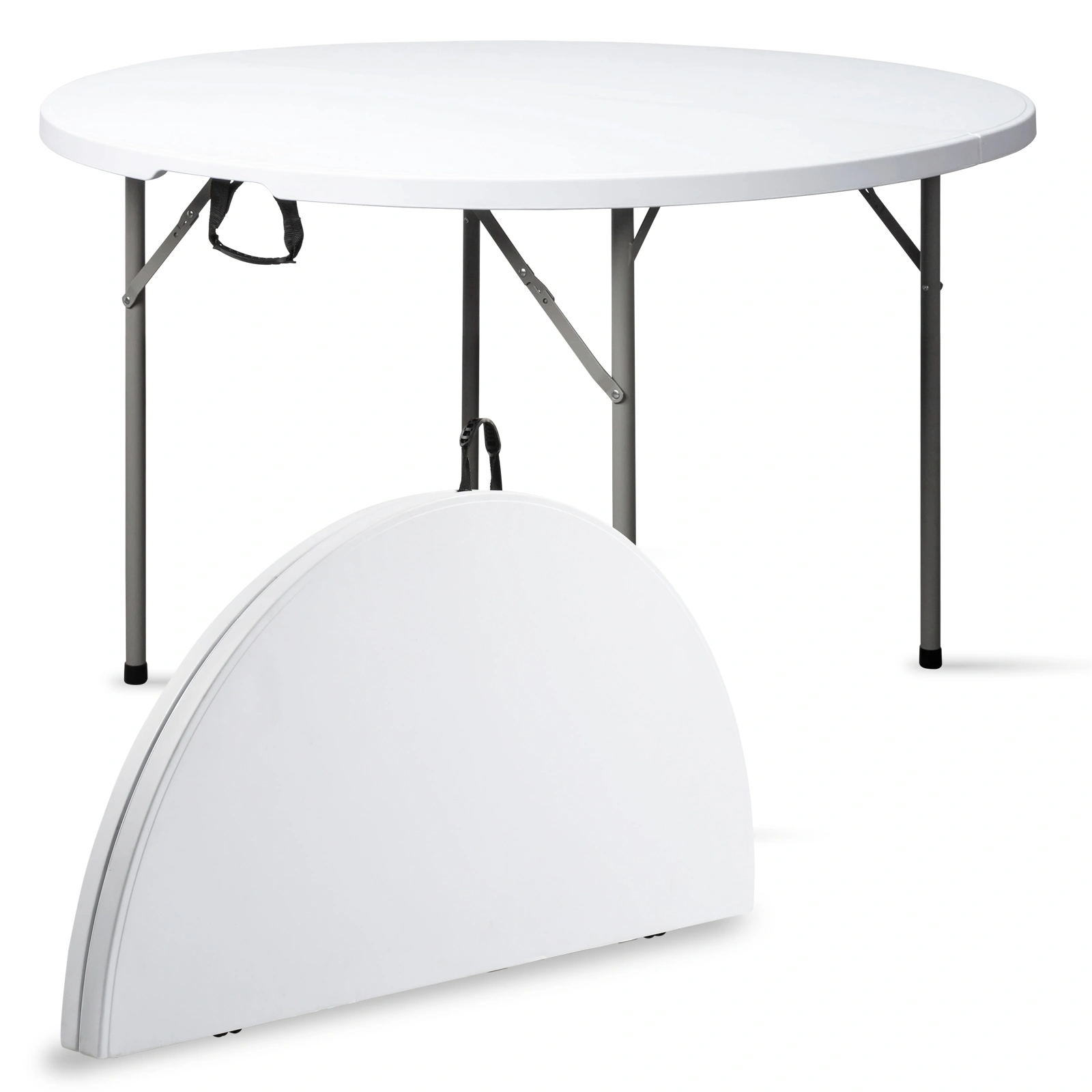 48inch Round Folding Table Outdoor Folding Utility Table White view 14