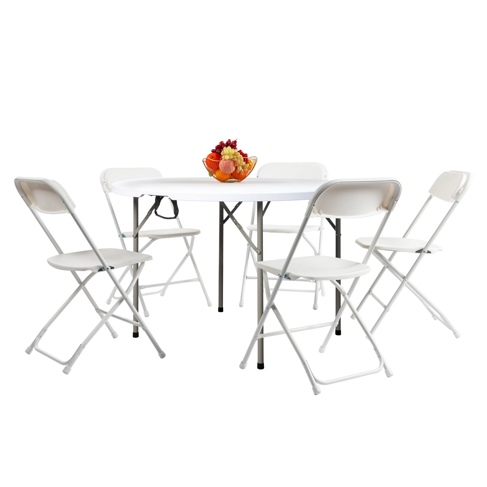 48inch Round Folding Table Outdoor Folding Utility Table White view 16