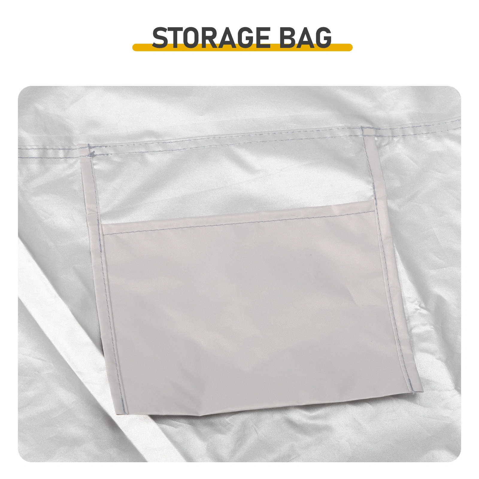 6.8x4.9FT Light Gray Arched Bicycle Storage Shed, 210D PU Silver Coated Oxford, Black Fiberglass Rod Frame, Front&Side Dual Doors, Inner Storage Bag & Portable Carry Bag view 6
