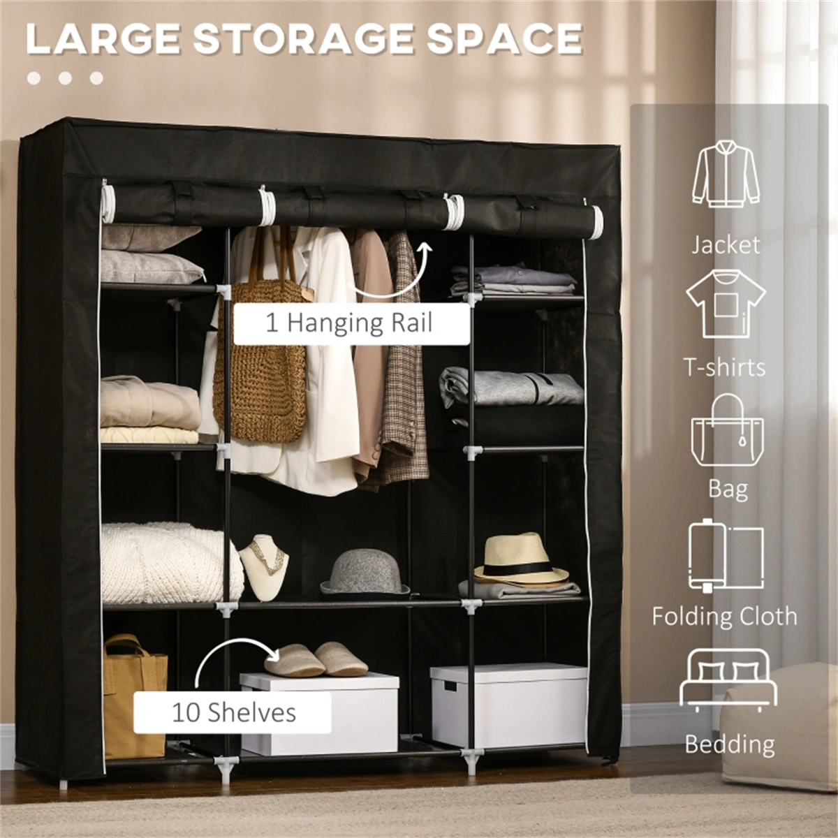 Chester Dresser with Storage Cabinets and Lockers, Modern Bedroom Organizer Chest