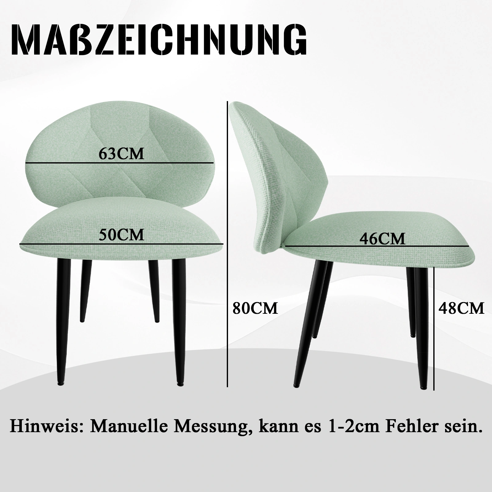 8-Pack Upholstered Dining Chairs, Padded Kitchen Dining Room Chair Set, Modern Wide Backrest Seats with Metal Legs view 2