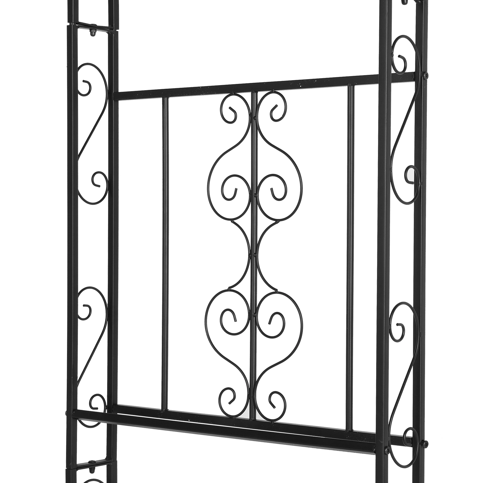 134*59*213cm Double Layer Iron Art Arc Top Iron Arch Black view 7