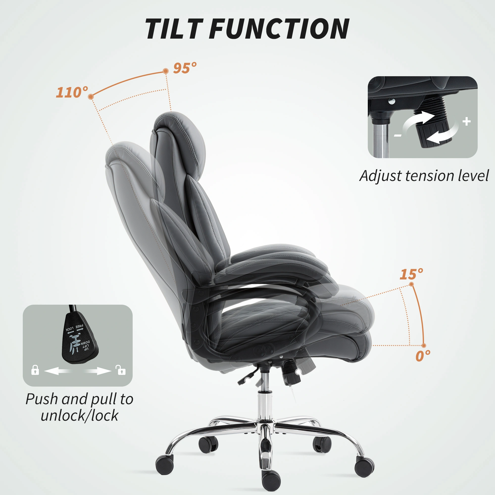 Massage Office Chair, Ergonomic Executive Swivel Chair with Heating Function view 2