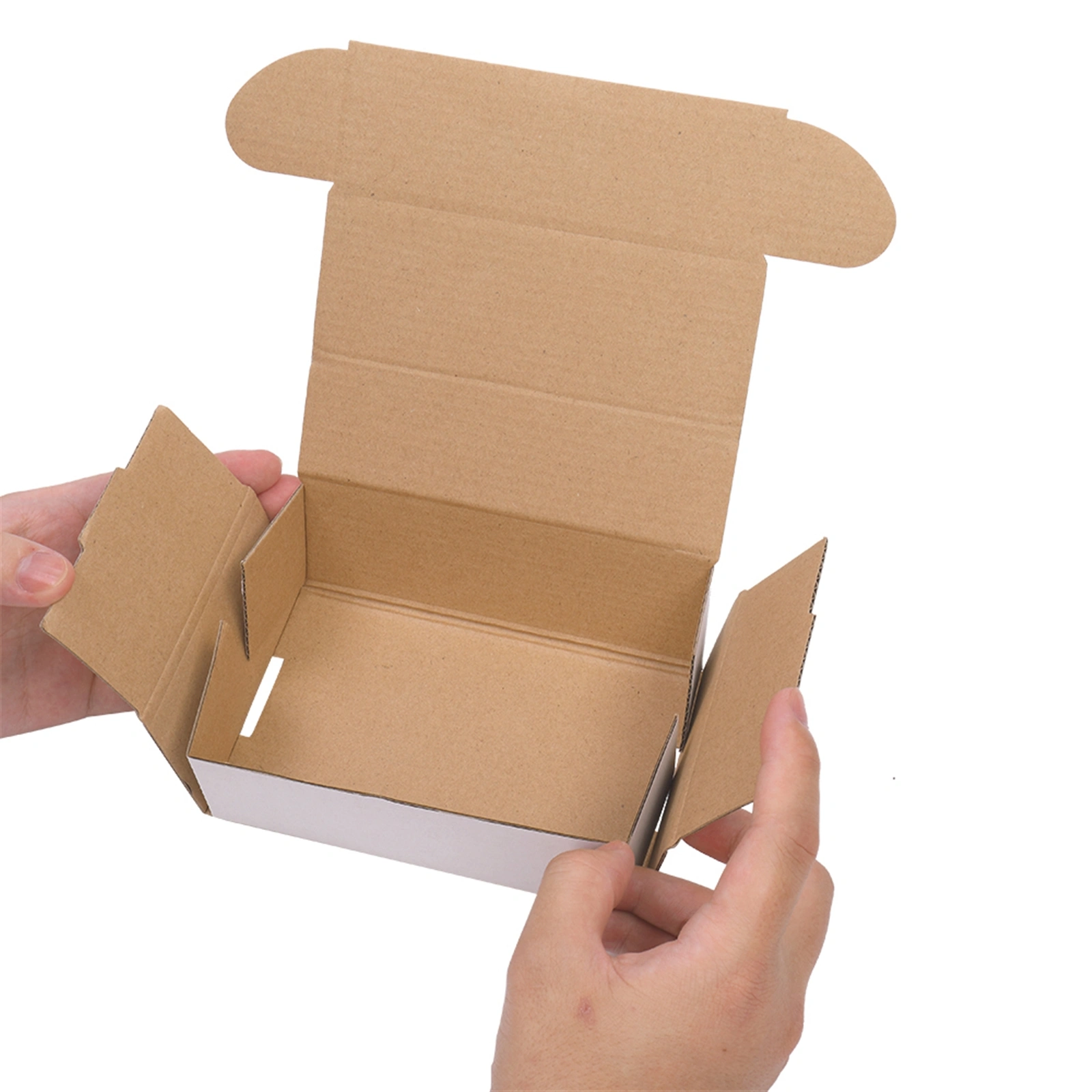 50 Corrugated Paper Boxes 6x4x2 "(15.2 * 10 * 5cm) White Outside and Yellow Inside view 4