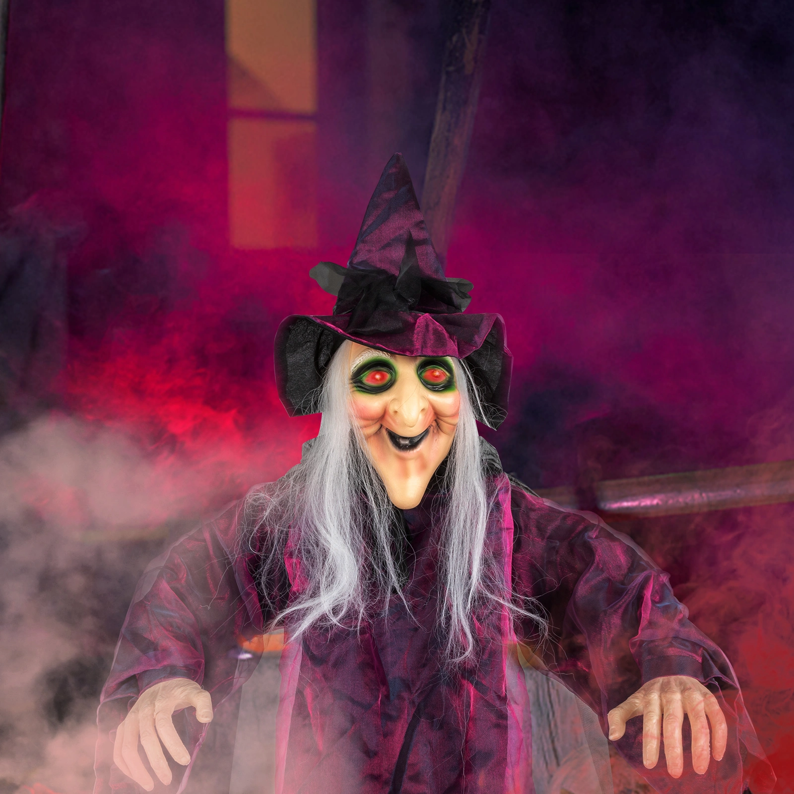 71in Life Size Hanging Witch Talking Halloween Everyday Decoration view 14