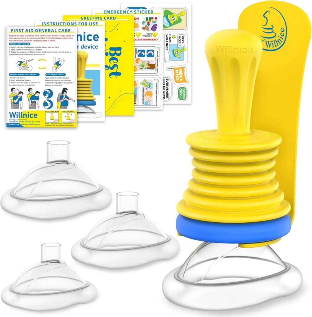First Aid Choking Relief Mask with Pocket & Rescue Blanket Portable Home Travel Assist Kit UK