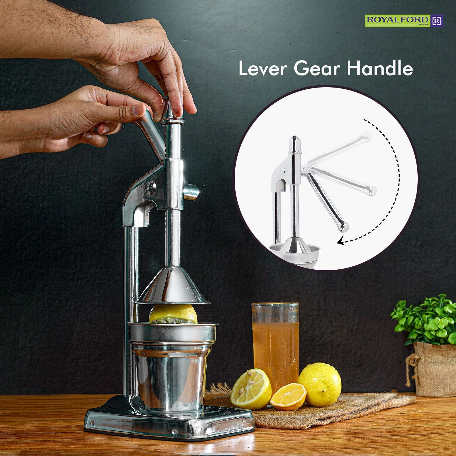 Manual Citrus Juicer Hand Press - Stainless Steel Lemon Lime Fruit Squeezer Extractor view 4