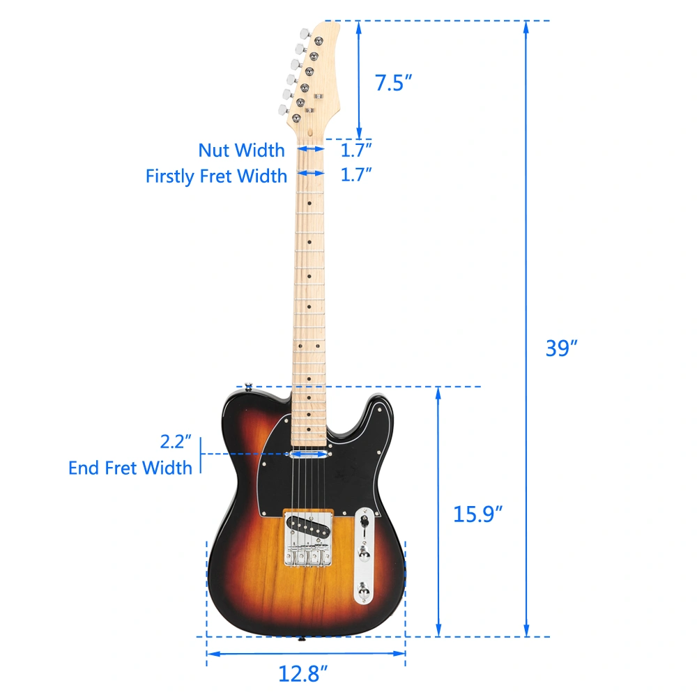 Maple Fingerboard GTL Electric Guitar SS Pickup Sunset Color view 17