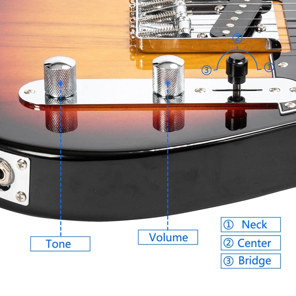 Maple Fingerboard GTL Electric Guitar SS Pickup Sunset Color view 21