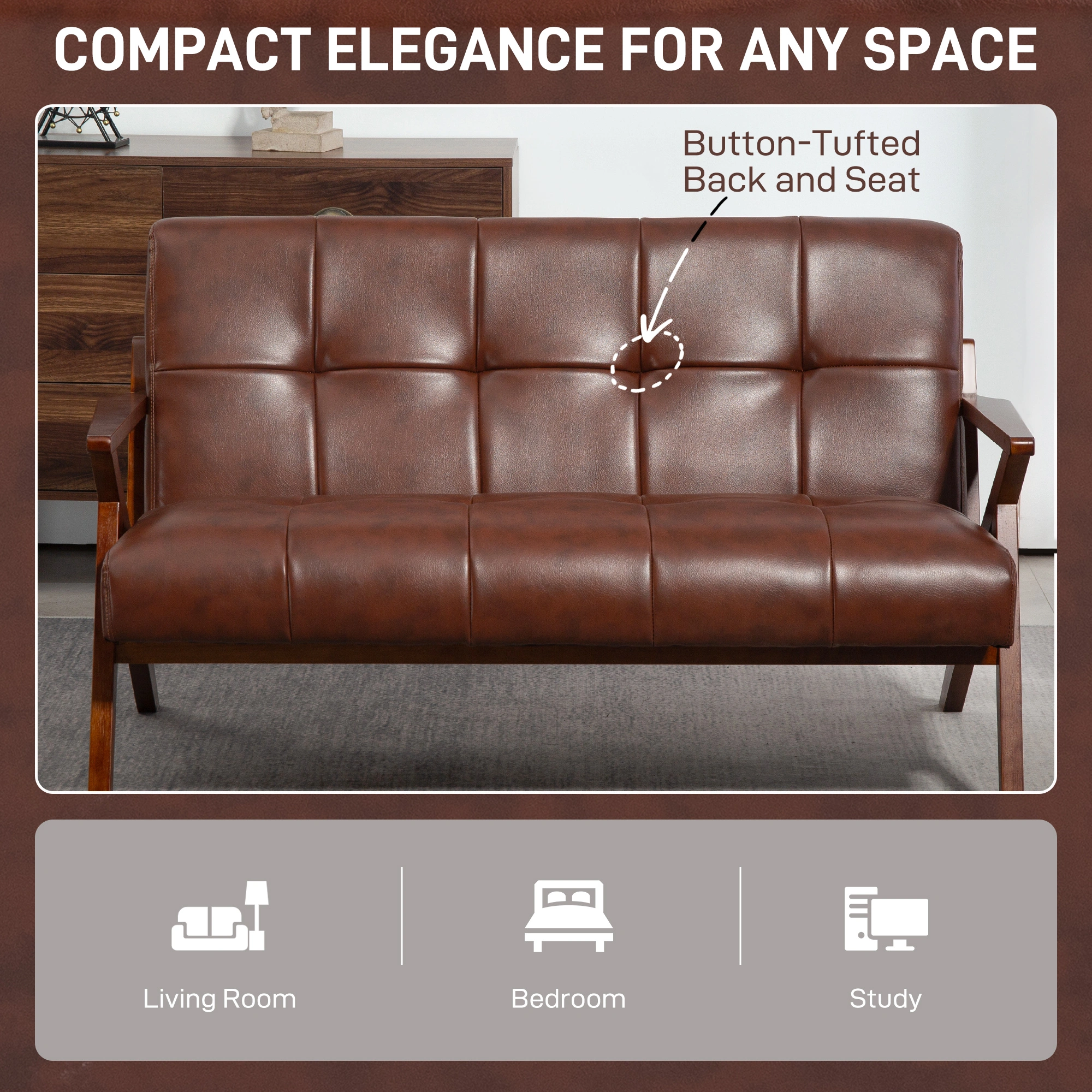 Modern Sofa Chair with Upholstered Seat, Compact Armchair for Living Room and Bedroom view 4