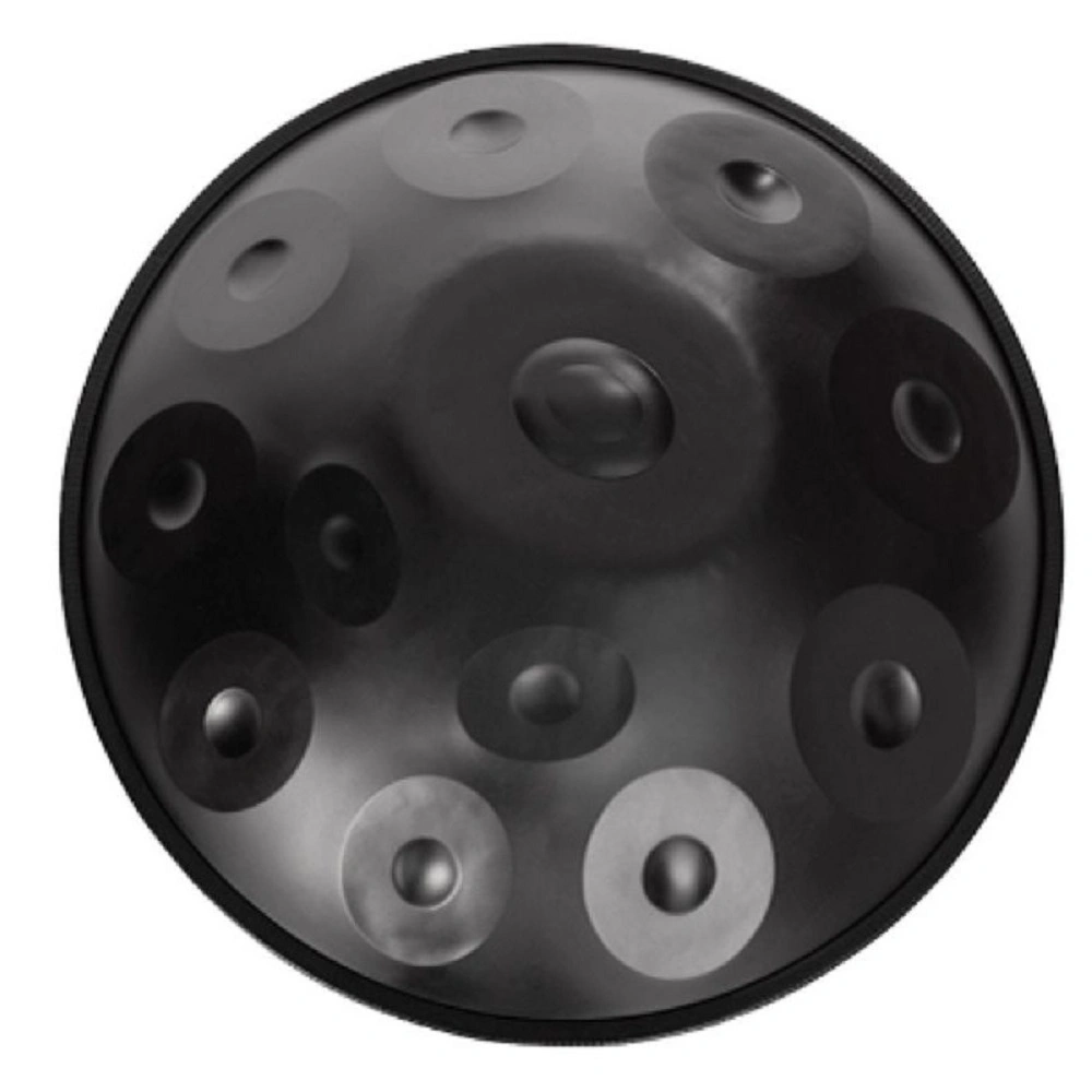 12 Notes Black Handpan Drum, Steel Tongue Drum Percussion Instrument, Solid Color Handpan Music Instrument view 4
