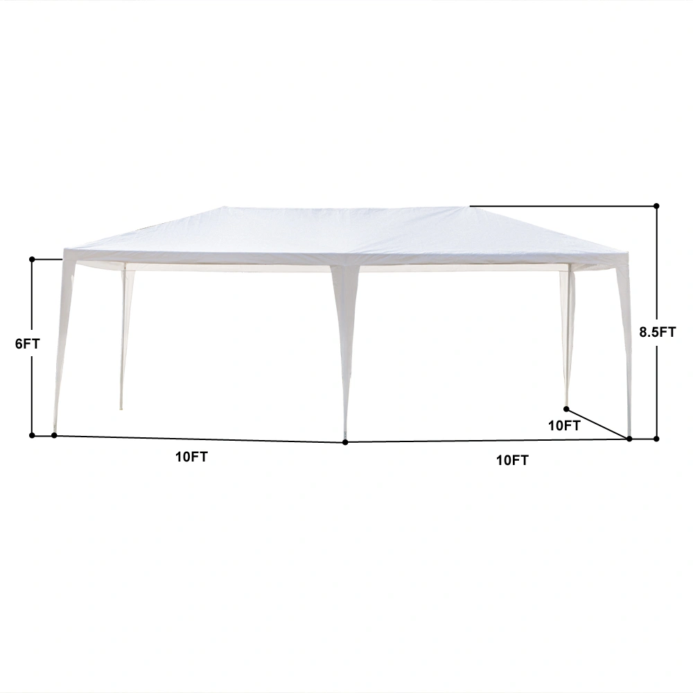 10'X20' Outdoor Party Tent with 4 Removable Sidewalls, Waterproof Canopy Patio Wedding Gazebo, White view 14
