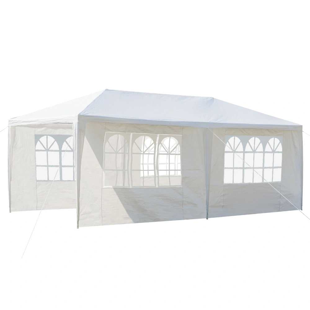 10'X20' Outdoor Party Tent with 4 Removable Sidewalls, Waterproof Canopy Patio Wedding Gazebo, White view 16