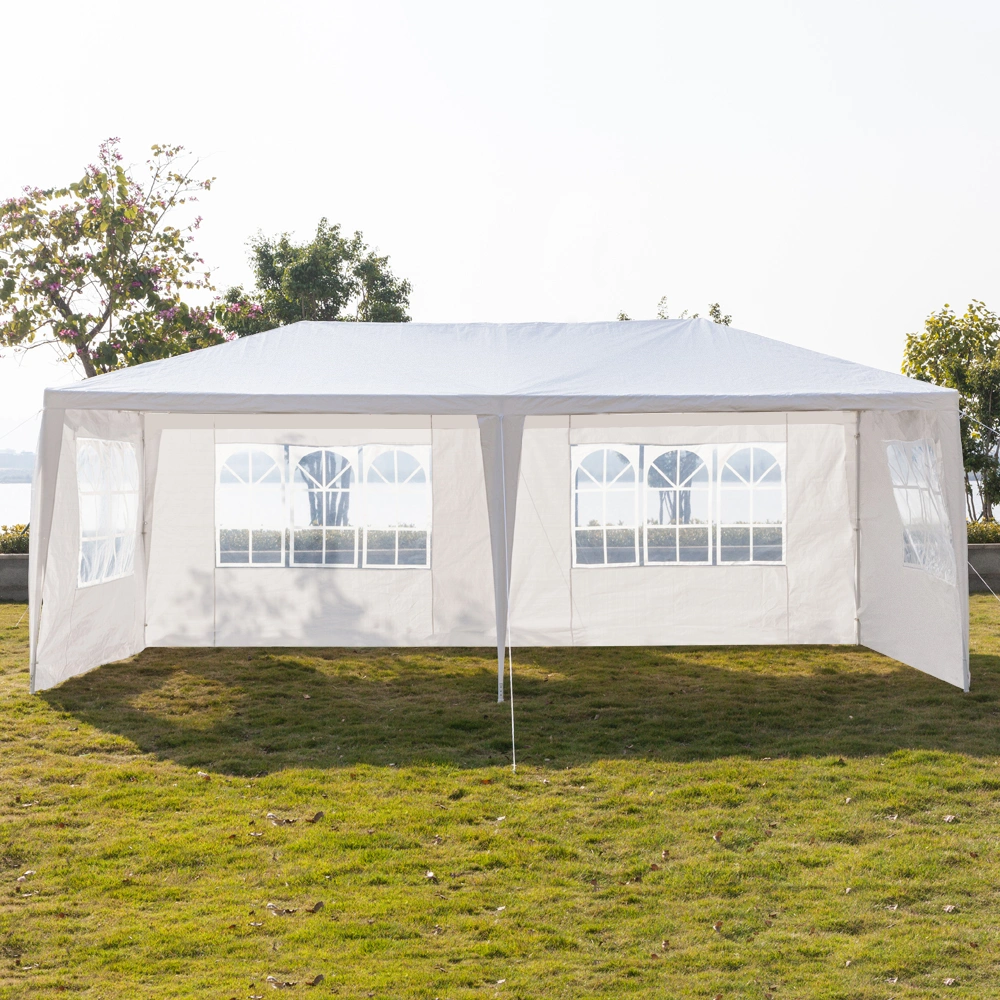10'X20' Outdoor Party Tent with 4 Removable Sidewalls, Waterproof Canopy Patio Wedding Gazebo, White view 17