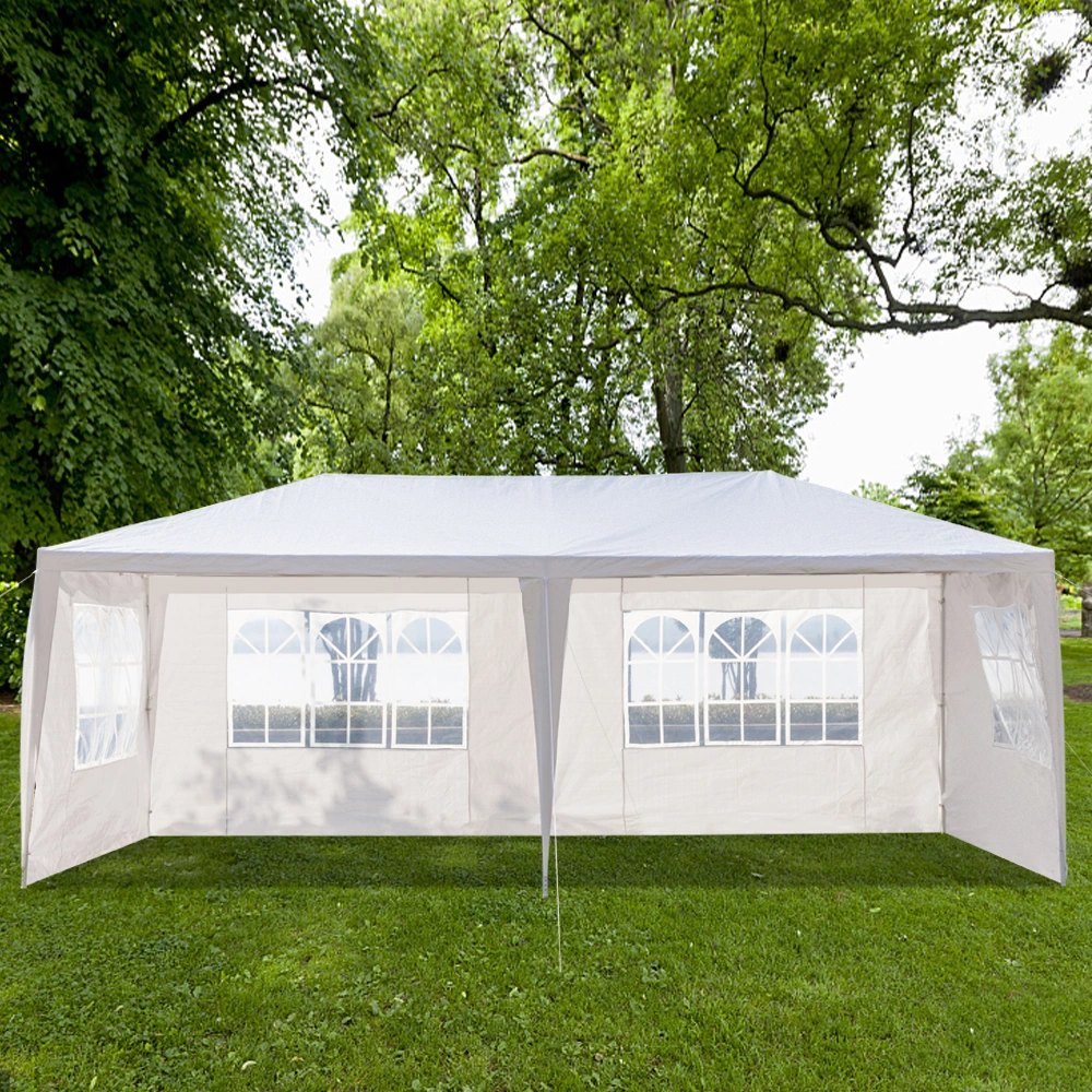 10'X20' Outdoor Party Tent with 4 Removable Sidewalls, Waterproof Canopy Patio Wedding Gazebo, White view 18