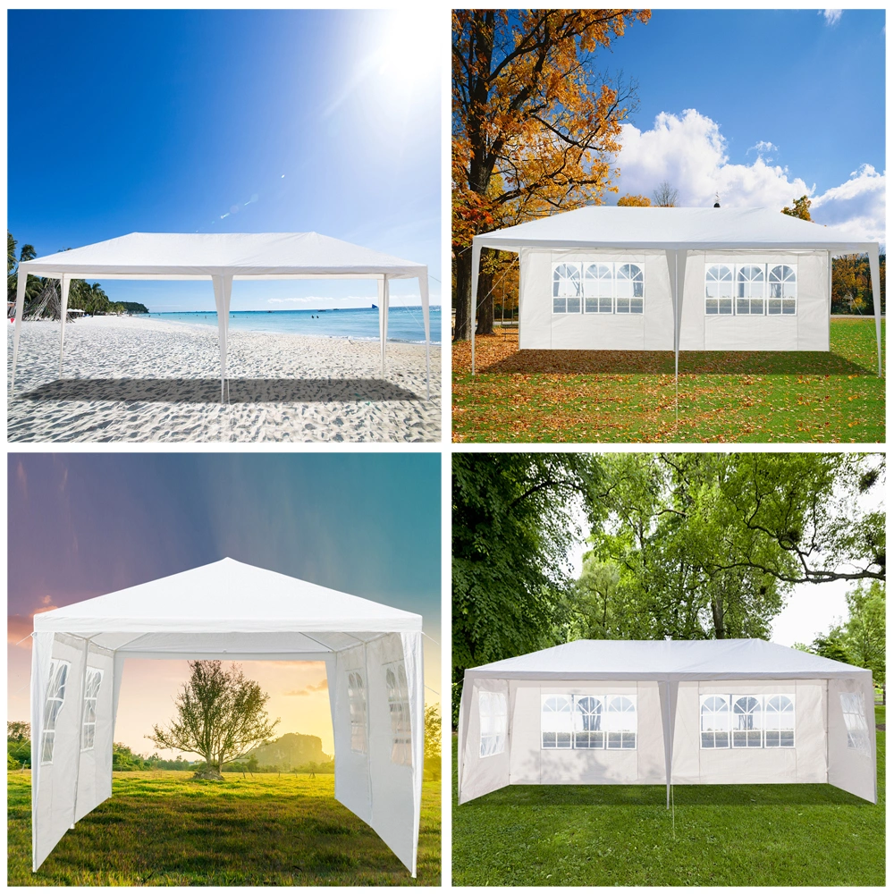 10'X20' Outdoor Party Tent with 4 Removable Sidewalls, Waterproof Canopy Patio Wedding Gazebo, White view 21