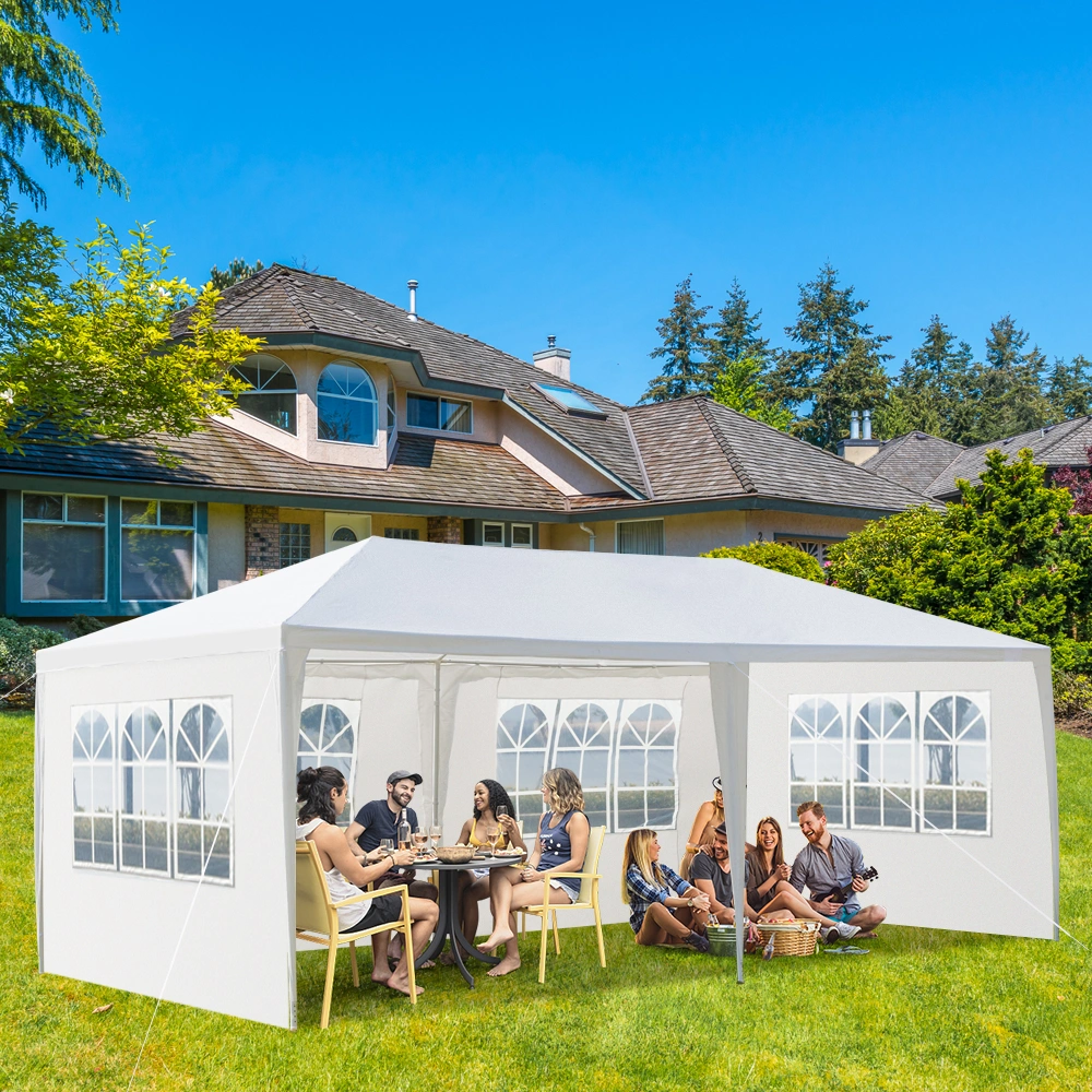 10'X20' Outdoor Party Tent with 4 Removable Sidewalls, Waterproof Canopy Patio Wedding Gazebo, White view 3